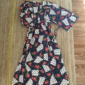 Kimono sleeve maxi dress, vintage, medium
